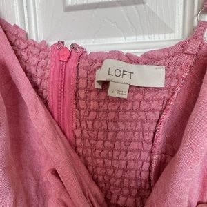 Linen blend pink cropped jumpsuit from Loft